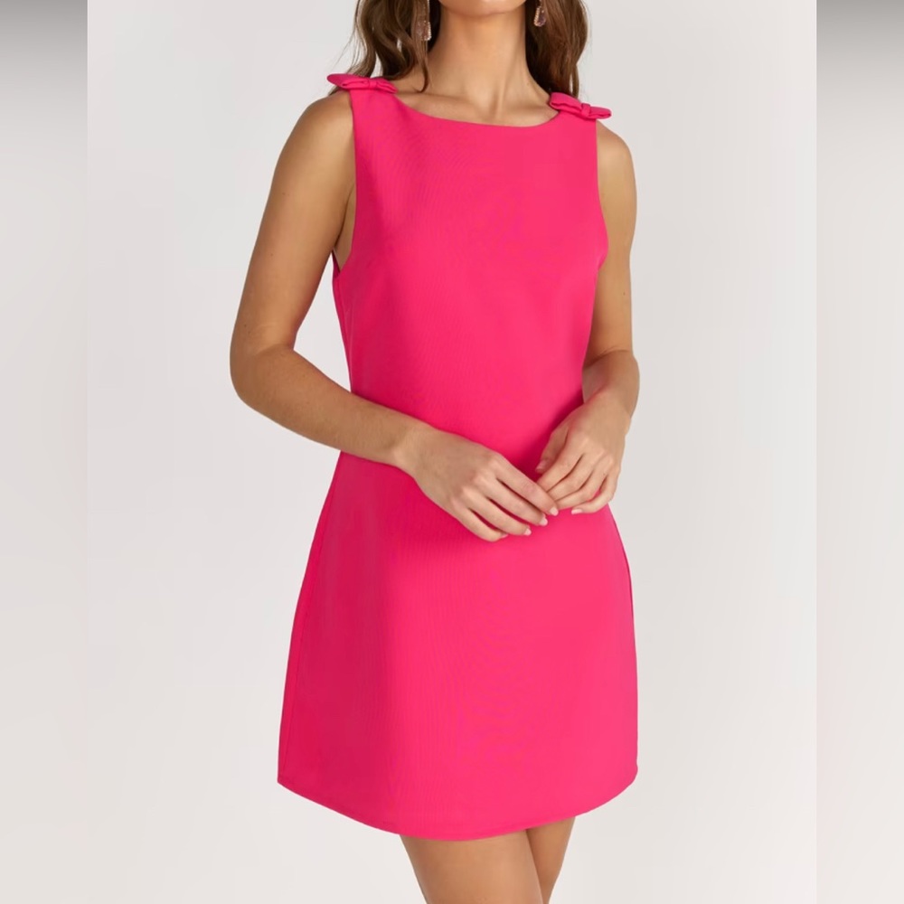 Pink Sleeveless Mini Bow Dress - Sugarlips